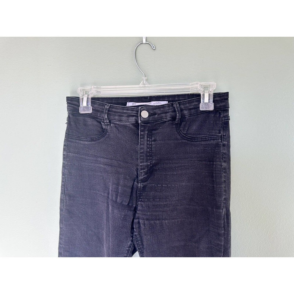 Zara Jeans Trafaluc Denim Makers Raw Hem Ripped Knee Holes Black Sz 8 Grunge Emo - Picture 5 of 8